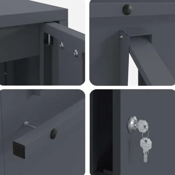 Hot Moderne stål postkasse - Sikker og vandafvisende | Farve: Antracit | Størrelse: 30x23x55 cm Postkasser & Brevindkast