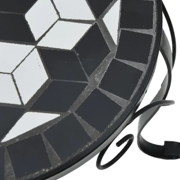 New Mosaik planteborde i 3 stk. - Keramisk top | Farve: Sort og Hvid Plantestativer