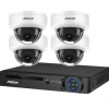 Online 8MP 4K Sikkerhedskamera System, AI Ansigtsgenkendelse, Nattesyn,4CH NVR 4 AI kamera, Ingen Sikkerhedsmonitorer & Videokameraer