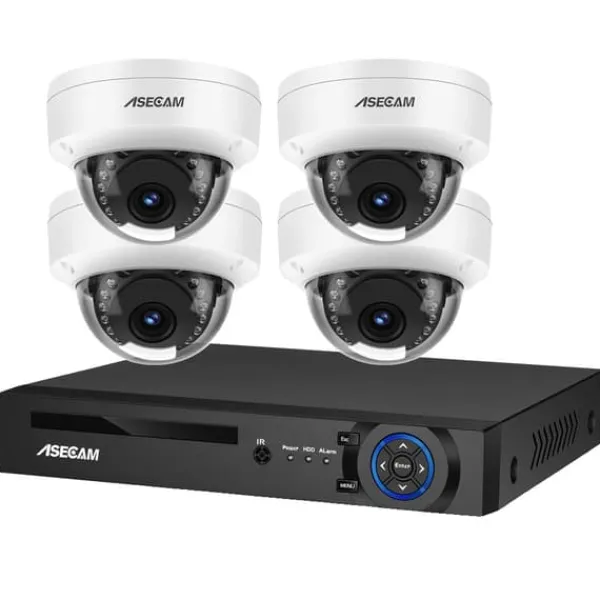 Online 8MP 4K Sikkerhedskamera System, AI Ansigtsgenkendelse, Nattesyn,4CH NVR 4 AI kamera, Ingen Sikkerhedsmonitorer & Videokameraer