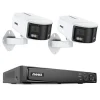 Sikkerhedsmonitorer & Videokameraer^8MP Sikkerhedskamera, Dobbelt Linse, 180 Graders Panoramisk, 8CH NVR,Ingen, 8CH NVR 2Pcs Kits