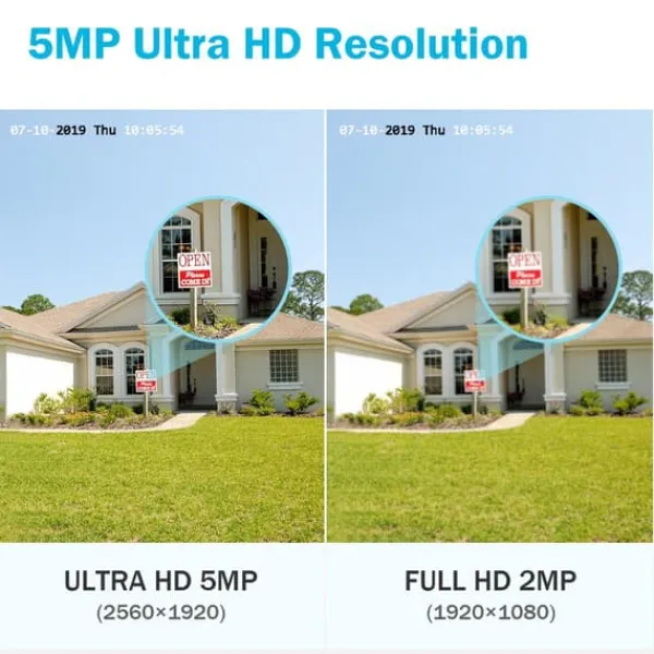 Clearance 5MP Ultra HD CCTV-kamera, IP67-vejrbeskyttet, 100ft nattevision Sikkerhedsmonitorer & Videokameraer
