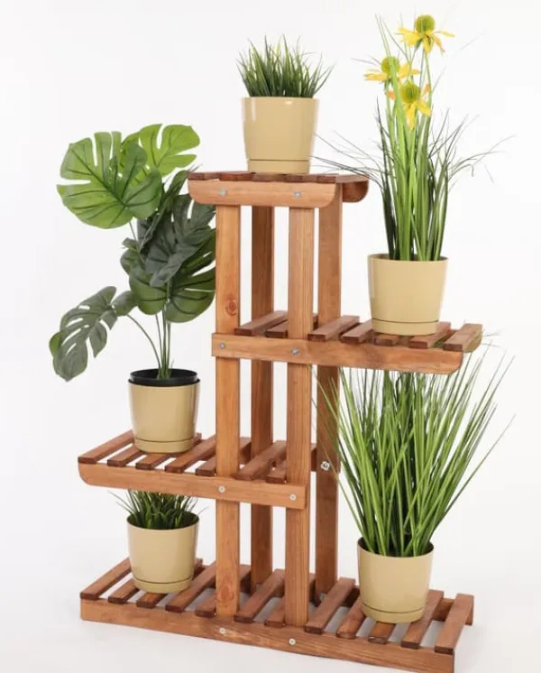 Plantestativer^Multilevel blomsterstativ 5-hyldet RKA /82x68x25/ Brun
