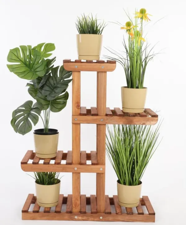 Plantestativer^Multilevel blomsterstativ 5-hyldet RKA /82x68x25/ Brun