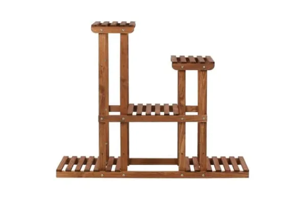 Plantestativer^Multilevel blomsterstativ 5-hyldet RKB /95x116x25/ Brun