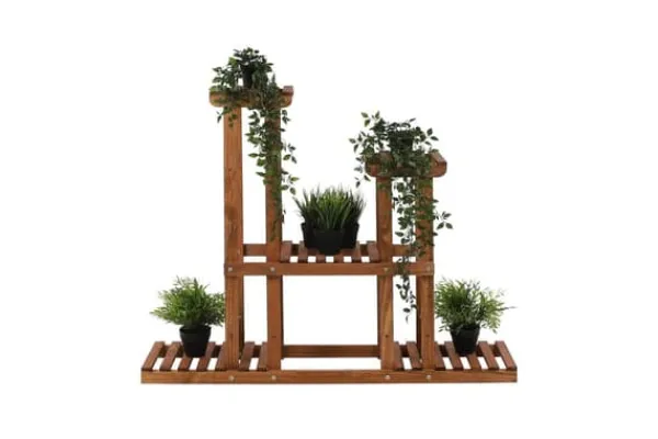 Plantestativer^Multilevel blomsterstativ 5-hyldet RKB /95x116x25/ Brun
