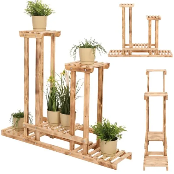 Plantestativer^Multilevel plant stand 5-tier RKB /95x116x25/ Naturligt patineret