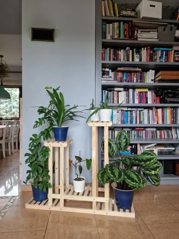 Plantestativer^Multilevel plant stand 5-tier RKB /95x116x25/ Naturligt patineret
