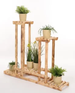 Plantestativer^Multilevel plant stand 5-tier RKB /95x116x25/ Naturligt patineret