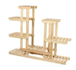 Best Multilevel træblomsterpotte RKB /95x116x25/ Naturlig Plantestativer