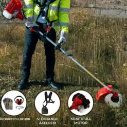 New Multiværktøj 5 i 1 til havehækkeklipper Lang rækkevidde hækkeklipper Græstrimmer Buskrydder Motorsav Benzin GRATIS sikkerhedsudstyr Havemaskiner