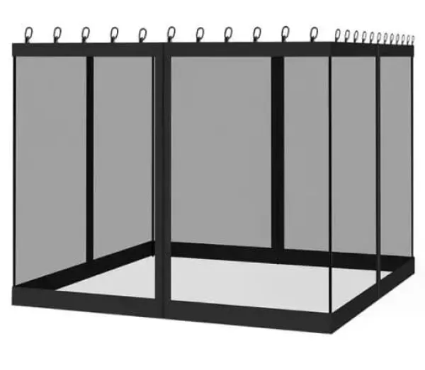 Myggenet til pavillon, 100% polyester, nem installation, holdbart design,SortSort, 360x360cm (12x12ft) bliver oversat til 360x360cm (12x12ft). Telte & Lysthuse