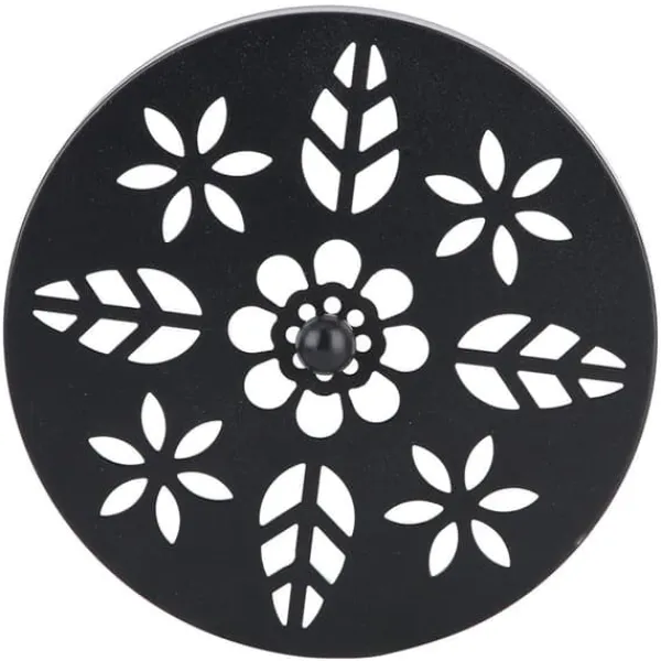 Insektmiddel & Dyreafvisende Middel^Myggespiralholder Metal Askeholder Rund Bærbar Spiral Røgelsesboks (Sort)