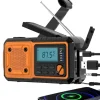 Beredskabsplaner^Nødradio 4000mAh - AM/FM/SW håndsvinget radio med solceller USB, lommelygte, læselampe, SOS-alarm, velegnet til camping, vandreture og nødberedskab. | CDON