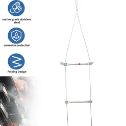 Beredskabsplaner^Nødsituation brandstige, 5m længde, 200kg belastningskapacitet, 2,35kg vægt, aluminiumlegering, kompakt design