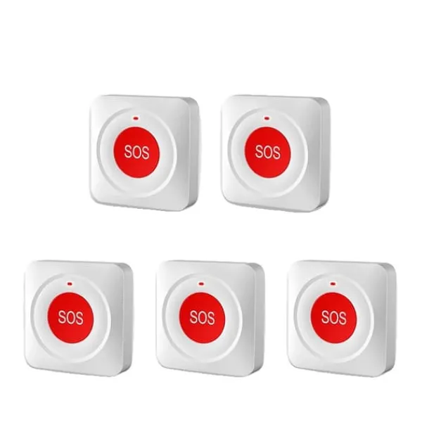 New Nød-SOS-knap, Smart Home-kompatibel, WiFi-forbindelse,5PC SOS WiFi-knap Hjemmealarmsystemer