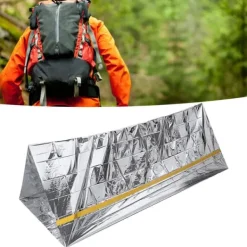 Beredskabsplaner^Nödtält Återanvändbart hopfällbart lätt PET-aluminiumfilm Termisk filt Överlevnadsskydd för vandring och camping