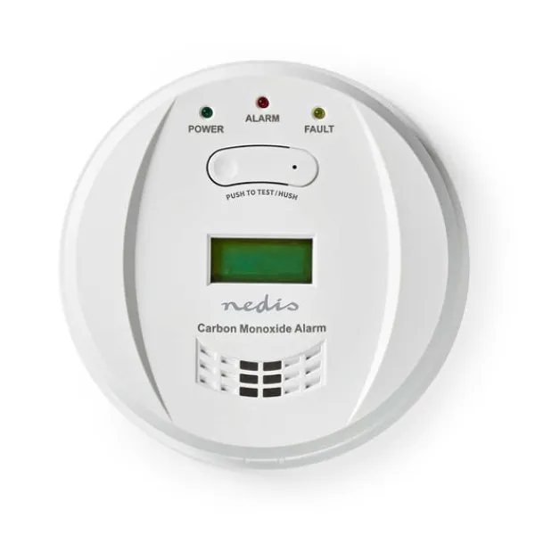 Røg- & Kulmonoxiddetektorer^Nedis Kulilte alarm | Batteri | Batteri levetid op til: 5 År | Hush / mute-funktion | Med testknap | 85 dB | Hvid