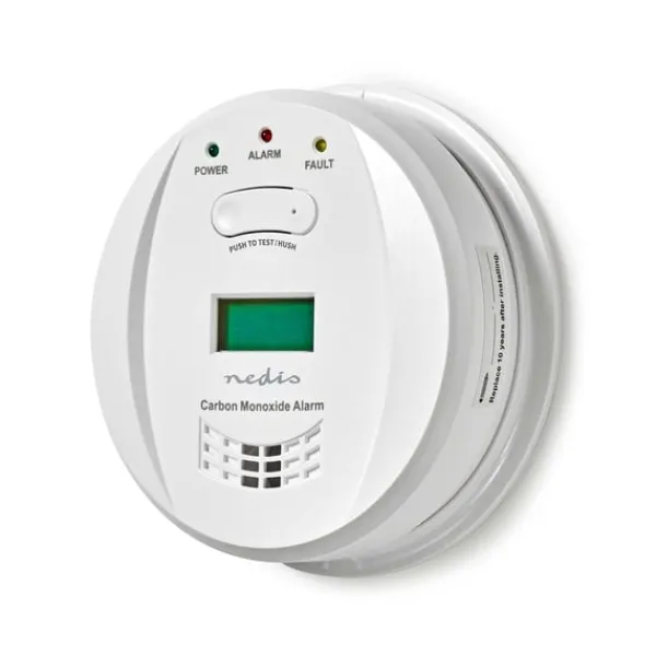 Røg- & Kulmonoxiddetektorer^Nedis Kulilte alarm | Batteri | Batteri levetid op til: 5 År | Hush / mute-funktion | Med testknap | 85 dB | Hvid