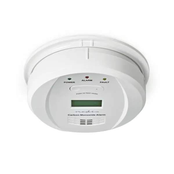 Røg- & Kulmonoxiddetektorer^Nedis Kulilte alarm | Batteri | Batteri levetid op til: 5 År | Hush / mute-funktion | Med testknap | 85 dB | Hvid