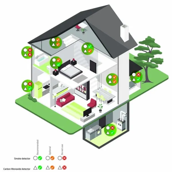 Røg- & Kulmonoxiddetektorer^Nedis Kulilte alarm | Batteri | Batteri levetid op til: 5 År | Hush / mute-funktion | Med testknap | 85 dB | Hvid