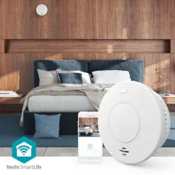 Røg- & Kulmonoxiddetektorer^Nedis SmartLife Røgalarm | Batteri | Sensorlevetid: 10 År | EN 14604 | Maks. batteritid: 120 Måned | 85 dB | Hvid | 1 stk