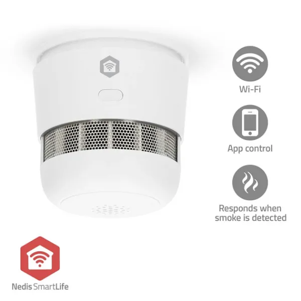 Nedis SmartLife Røgalarm | Batteri | Sensorlevetid: 10 År | EN 14604 | Maks. batteritid: 36 Måned | 85 dB | Hvid | 1 stk Røg- & Kulmonoxiddetektorer