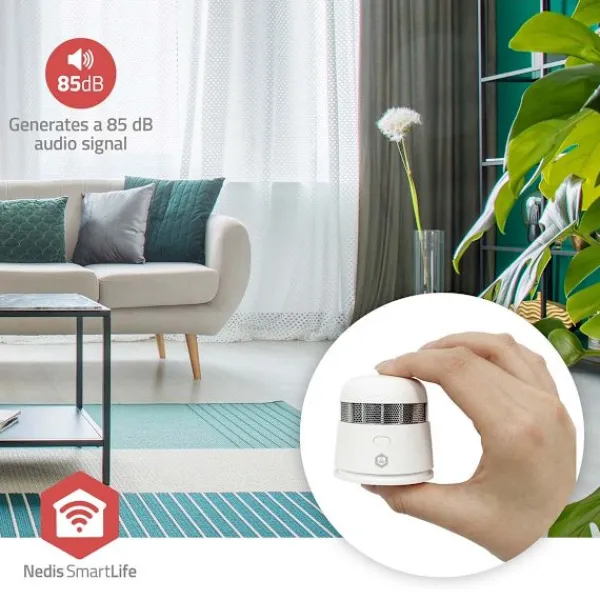 Nedis SmartLife Røgalarm | Batteri | Sensorlevetid: 10 År | EN 14604 | Maks. batteritid: 36 Måned | 85 dB | Hvid | 1 stk Røg- & Kulmonoxiddetektorer