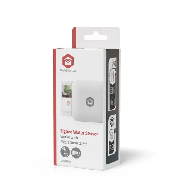Discount Nedis SmartLife Vand Detektor | Zigbee 3.0 | Batteri | Maks. batteritid: 12 Måned | Hvid Lækagedetektorer