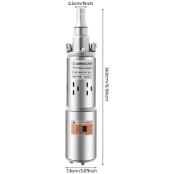 New Nedsænkelig dybbrøndspumpe - 12V solpumpe - 180 W - Løftehøjde 30 m - Rustfrit stål - Vanding & have - EU-stik Vanding