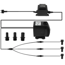 Springvand & Damme^Nedsænkelig Vandpumpe, 1500 L/H Udgivelse, 3 LED Ringlys,Pumpe tilføj LED-ring