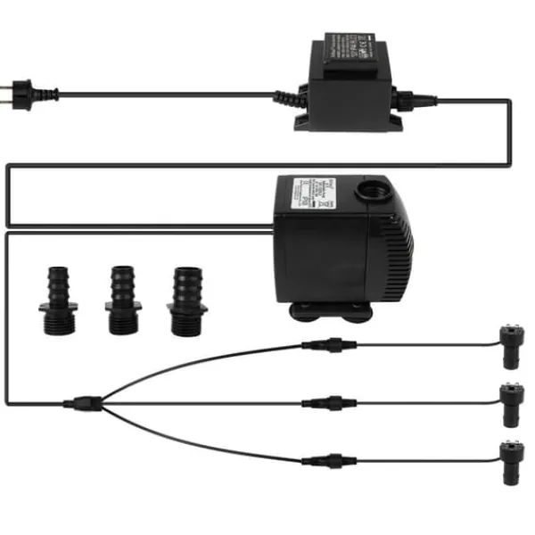 Springvand & Damme^Nedsænkelig Vandpumpe, 1500 L/H Udgivelse, 3 LED Ringlys,Pumpe tilføj LED-ring