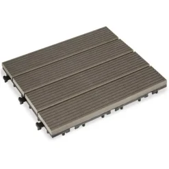 Outlet Nestable Tile Ibergarden Sort Træ Polyetylen Sammensat 30 x 2,6 x 30 cm Havedekorationer