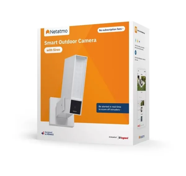Online Netatmo sikkerhedskamera Smart Udendørs Kamera Med Sirene, hvid Sikkerhedsmonitorer & Videokameraer