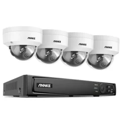 Sikkerhedsmonitorer & Videokameraer^Netværk Video Sikkerhedssystem, 8MP Ultra HD Opløsning, H.265+ Video Komprimering,8CH NVR 4 stk. Kamera, Ingen