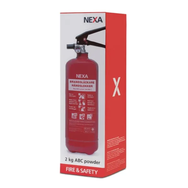 Brandslukkere^Nexa brandsläckare, 2 Kg ABC-pulver med väggfäste (13402)