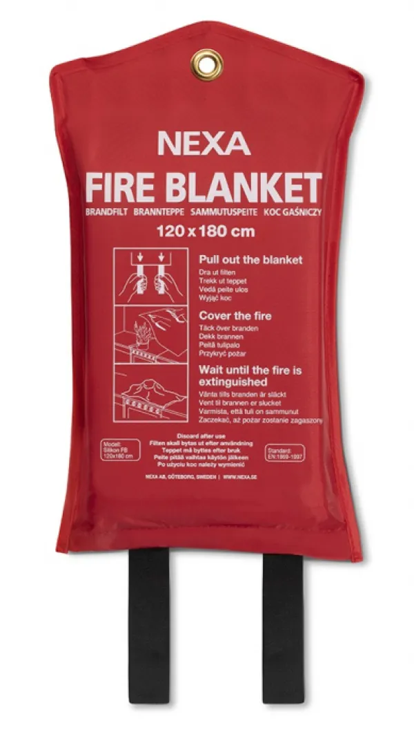 Brandtæppe^Nexa FBS-180: Brandfilt silikon, 180 cm