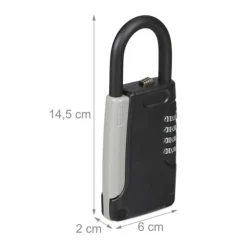 Outlet Nøgleskab, 14.5x6x2 cm, Sort Pengeskabe