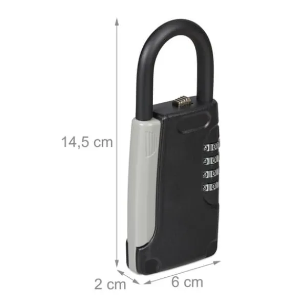 Outlet Nøgleskab, 14.5x6x2 cm, Sort Pengeskabe