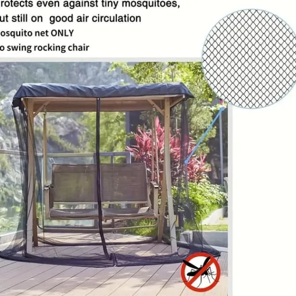 Insektmiddel & Dyreafvisende Middel^OBOSOE drejestol myggenet – UV-beskyttelse og justerbar 49-80 tommer, perfekt til terrasse og have