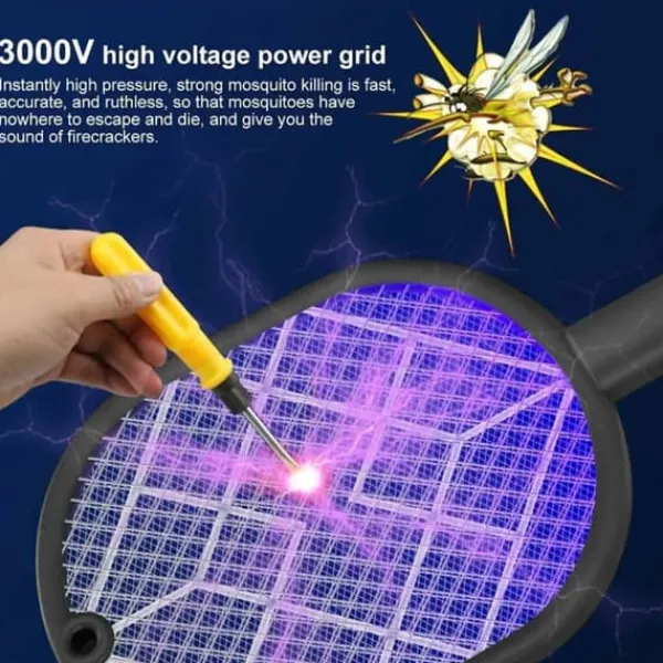 Clearance OBOSOE elektrisk myggeketcher, fluesmækker ketcher genopladelig bug zapper ketcher myggefælde lys genopladelig myggefælde lys Fluesmækkere