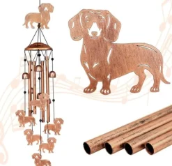Clearance OBOSOE gravhund udendørs vindspil – vindspil i metal, havedekoration og gave til hundeelskere Vinddekoration