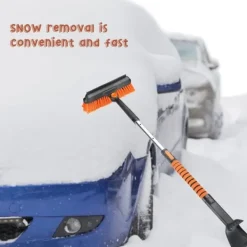 Snerydning^OBOSOE 5-i-1 Car Snow Brush – Bil-isskraber med pensel, lakeringsvenlig, ideel til SUV, lastbil og forrude