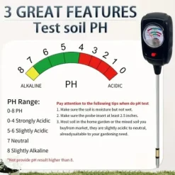 OBOSOE 3-i-1 jordtester – måler fugt, næringsstoffer og jordens pH | Have, Græsplæne, Indendørs Planter | Batterifri Jord & Sand