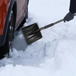 Discount OBOSOE 3-i-1 sneskovl med isskraber og snebørste – bærbar sammenklappelig sneskovl til bil og have Snerydning