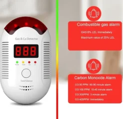 Røg- & Kulmonoxiddetektorer^OBOSOE kombineret gas- og CO-detektor – Plug-in kuliltedetektorer til hjem, campingvogn, propan, metan