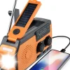 Beredskabsplaner^OBOSOE Nødradio Håndsvingsradio 5000mAh med solcelle & NOAA, vejrradio med LED lommelygte til camping