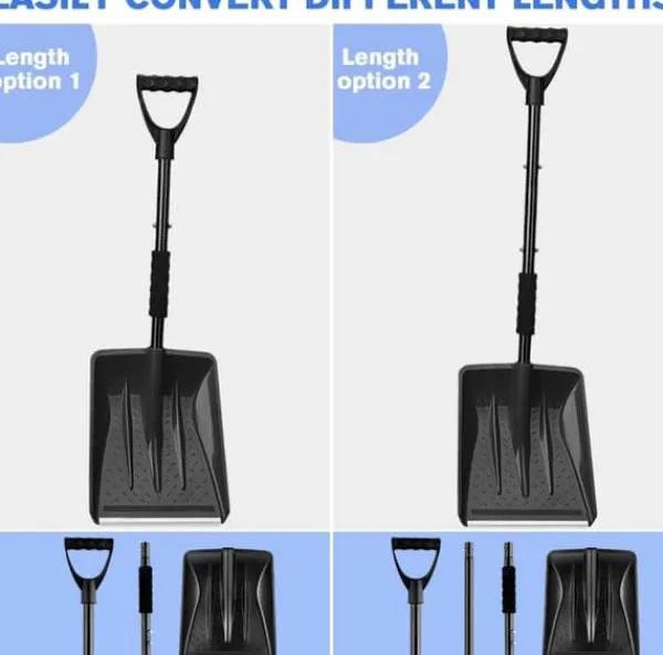 Online OBOSOE nødsneskovl med aluminiumshåndtag – letvægts, justerbar og bærbar til hjem, have og camping Snerydning
