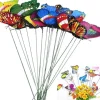 Havedekorationer^OBOSOE 50-Pack aftagelig 3D sommerfugl havedekoration – vandtæt PVC blomsterpind ornamenter til udendørs brug