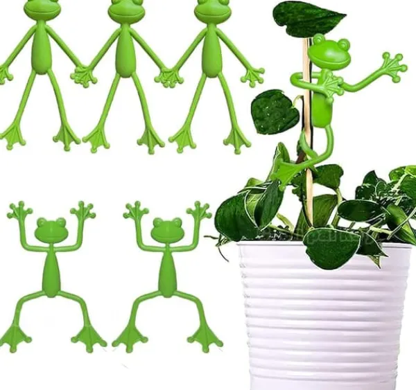 Krukker & Plantebeholdere^OBOSOE 5-Pack Frog Plant Support, Sød Frø Plantestativ Potteholder til indendørs og udendørs dekoration